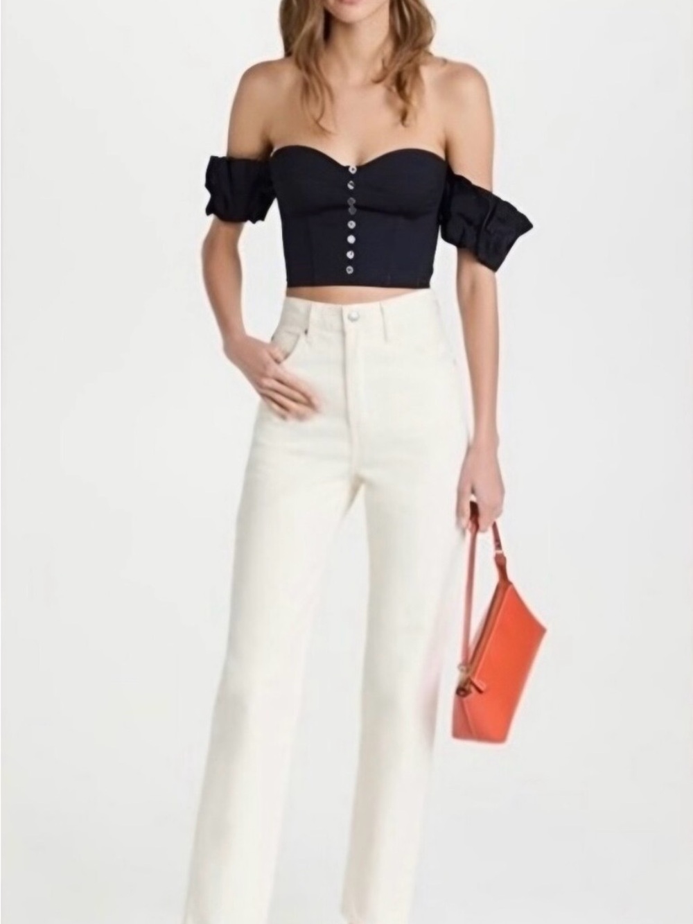 STAUD Bouvier off shoulder top xs